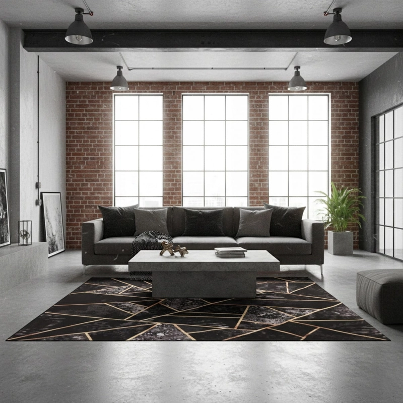 Dywan Nowoczesny do Salonu Efekt 3D Trójkąty 200x300 cm-2.jpg